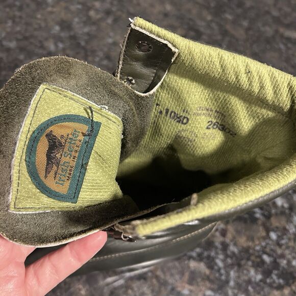 Vintage Red Wing Irish Setter Boots Mens 10.5 D Green Leather Rare 60s Work Wear main image 6